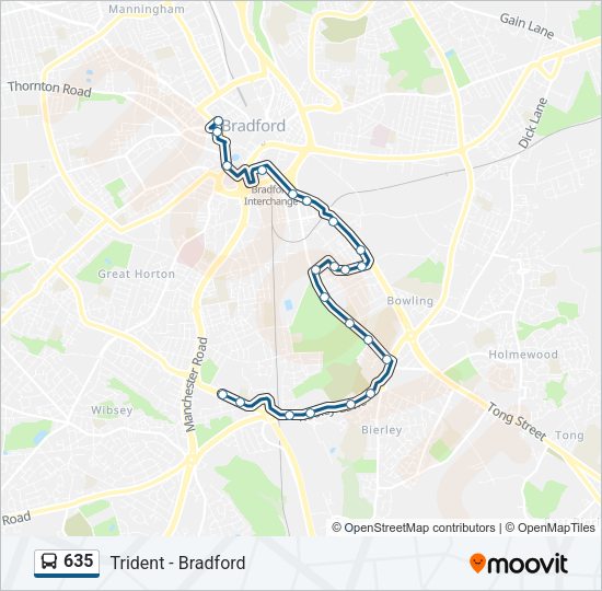 635 Bus Line Map