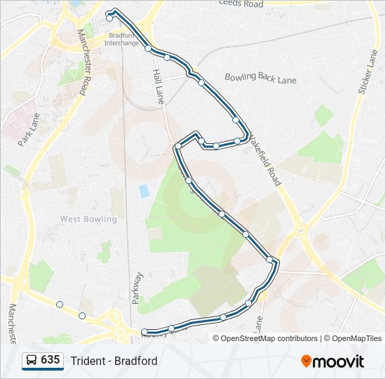 635 Bus Line Map