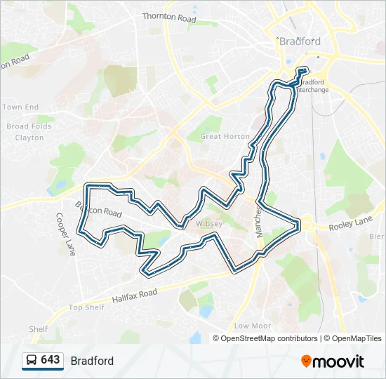 643 Bus Line Map