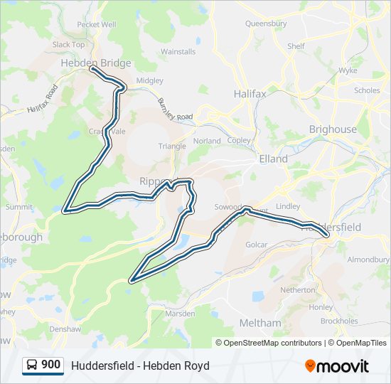 900 Route: Schedules, Stops & Maps - Hebden Bridge (Updated)