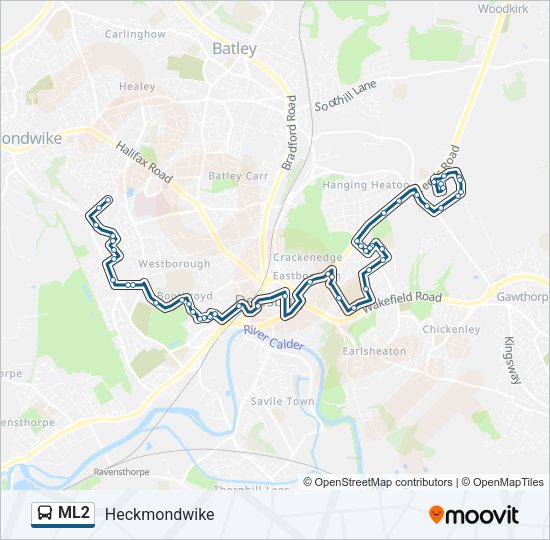 ml2 Route: Schedules, Stops & Maps - Moor End Lane Lower Bower Ln (Updated)