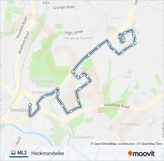 ml2 Route: Schedules, Stops & Maps - L3 Crackenedge Lane (Updated)