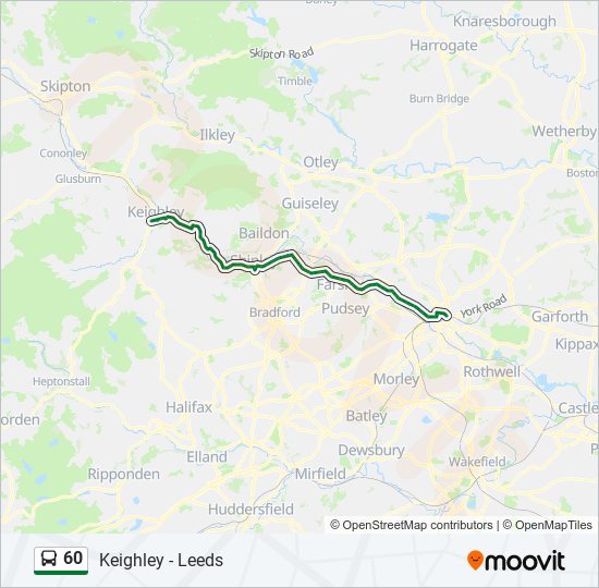 Bus 60 Route Map 60 Route: Schedules, Stops & Maps - Keighley (Updated)