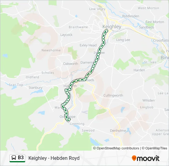 B3 Route: Schedules, Stops & Maps - Oxenhope Po (Updated)