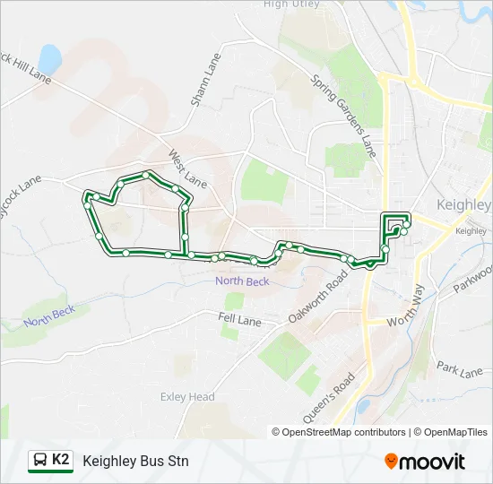 K2 Bus Line Map