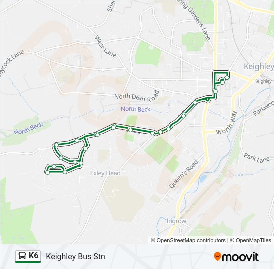K6 Bus Line Map