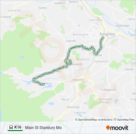 K16 Bus Line Map
