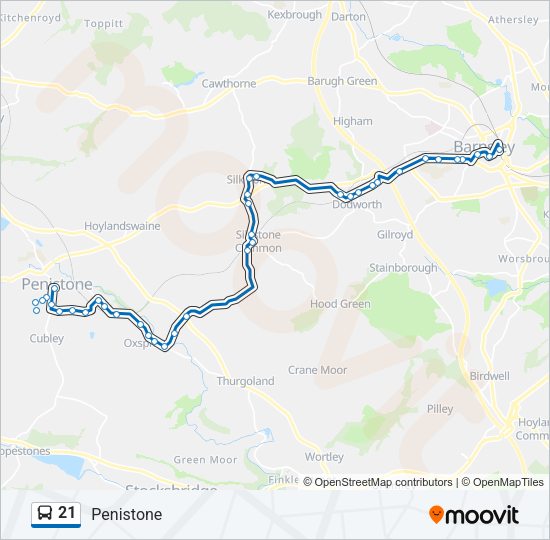 21 bus Line Map