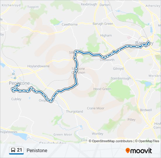 21 bus Line Map