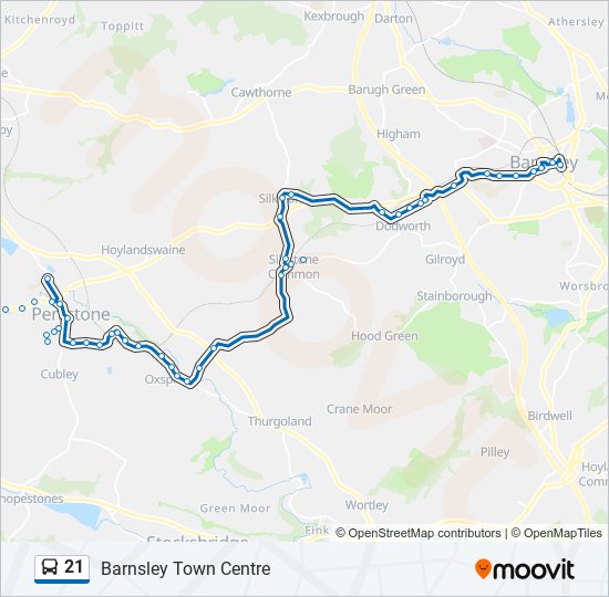 21 bus Line Map