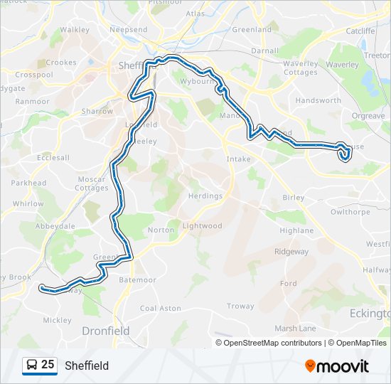 25 Bus Line Map