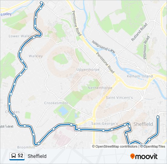 52 Bus Line Map