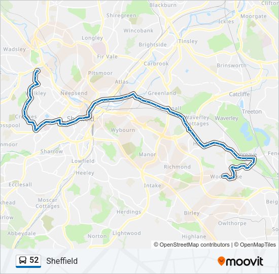52 Bus Line Map