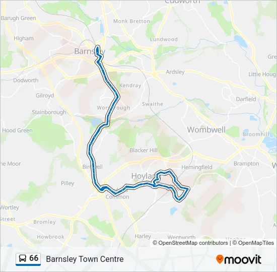 66 Bus Line Map