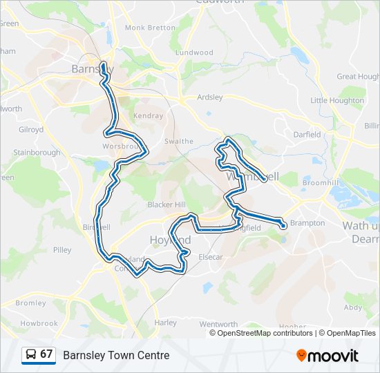 67 Bus Line Map