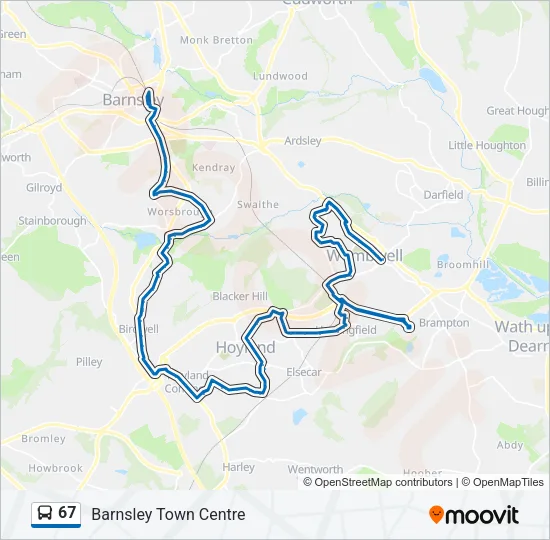 67 Bus Line Map