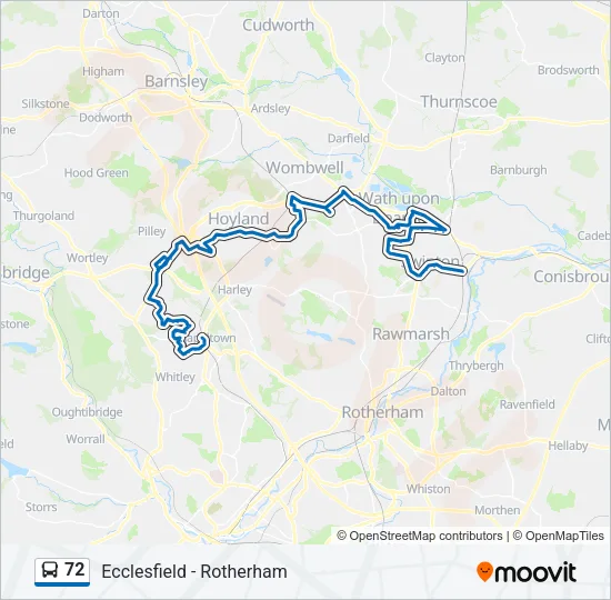 72 Bus Line Map