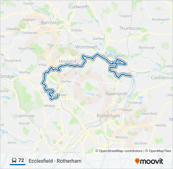 72 Bus Line Map