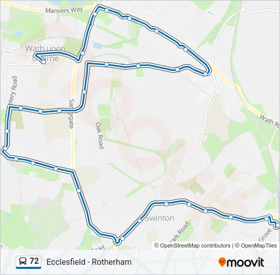72 Bus Line Map