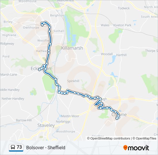 73 Bus Line Map