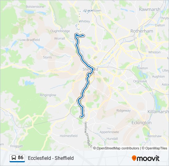 86 bus Line Map