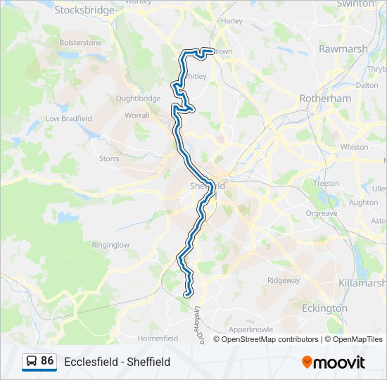 86 Bus Line Map