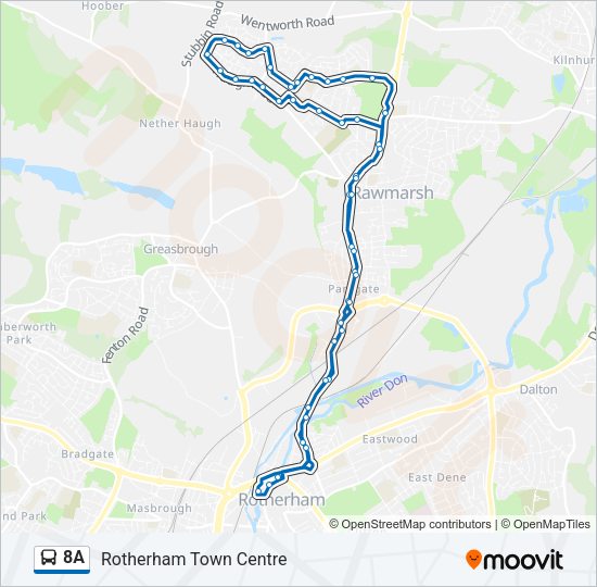 8A Bus Line Map
