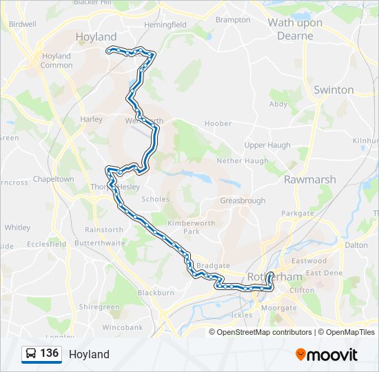 136 Route: Schedules, Stops & Maps - Hoyland (Updated)