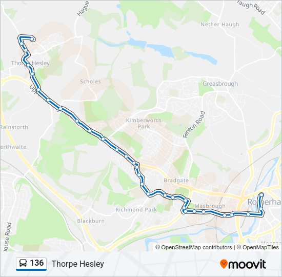 136 Bus Line Map