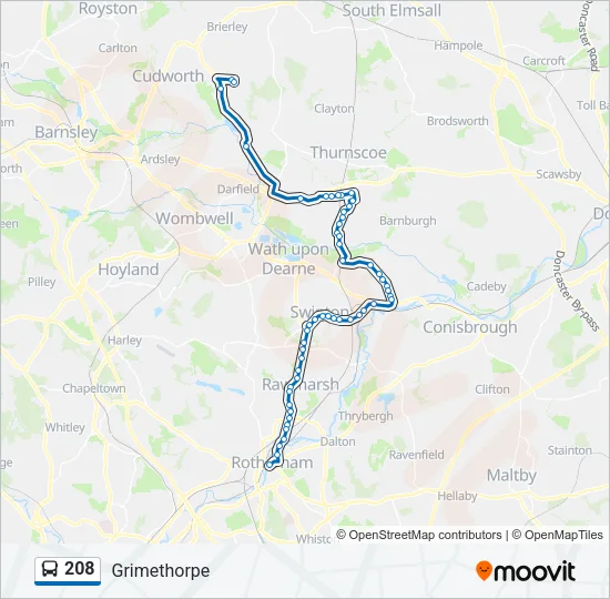 208 Bus Line Map