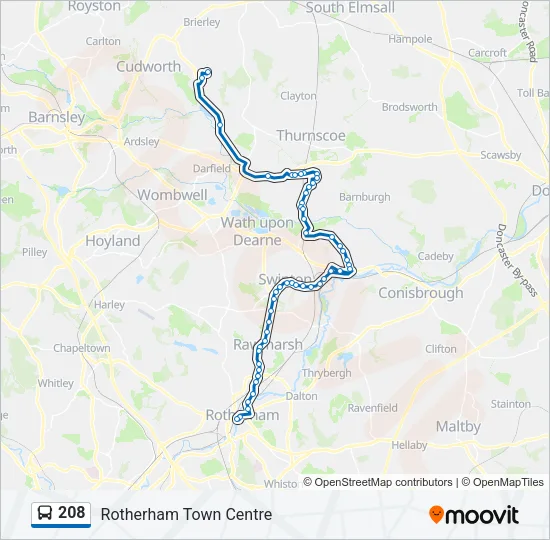 208 Bus Line Map