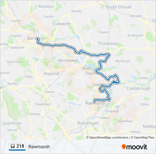 218 bus Line Map