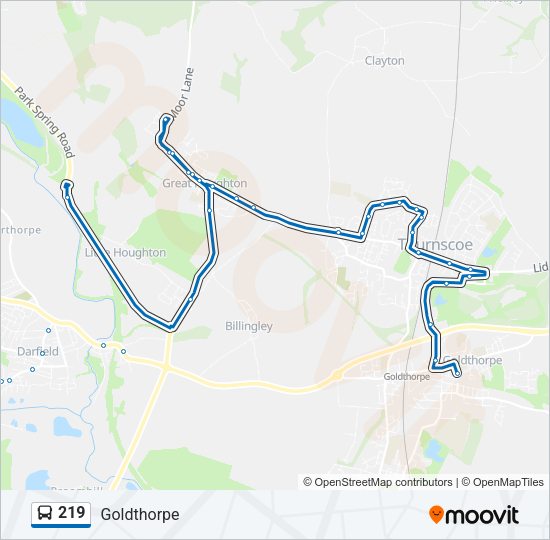 219 Bus Line Map