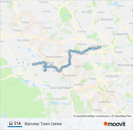 21A bus Line Map