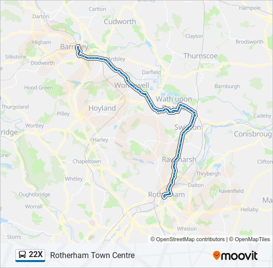 22x Route: Schedules, Stops & Maps - Rotherham Town Centre (Updated)