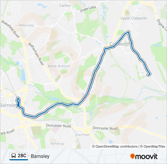 28C Bus Line Map