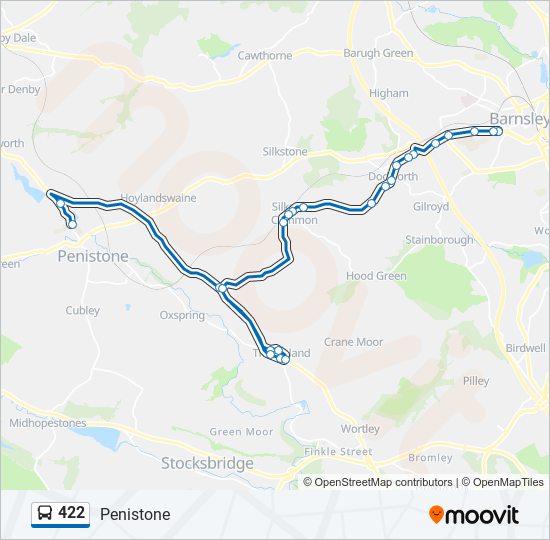 422 Route: Schedules, Stops & Maps - Penistone (Updated)