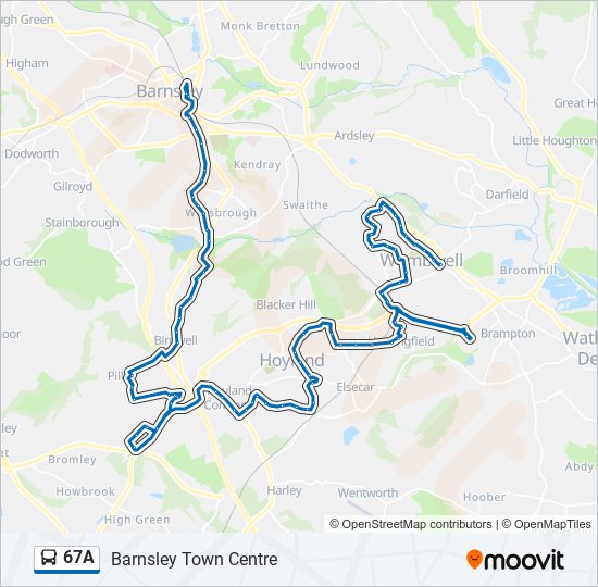 67A bus Line Map