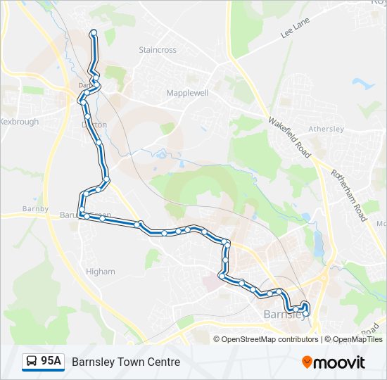 95A Bus Line Map