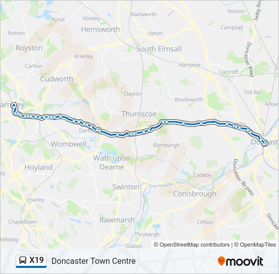 X19 Bus Line Map