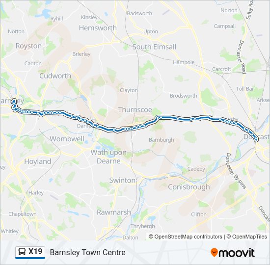X19 Bus Line Map