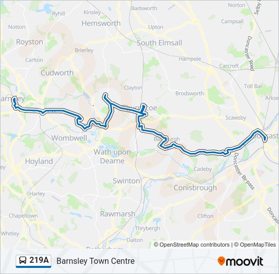 219A Bus Line Map