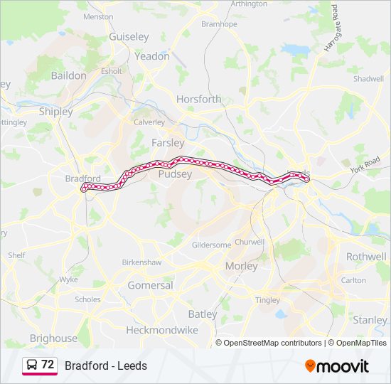 72 Route: Schedules, Stops & Maps - Bradford City Centre (Updated)