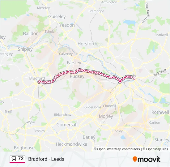 72 Bus Line Map