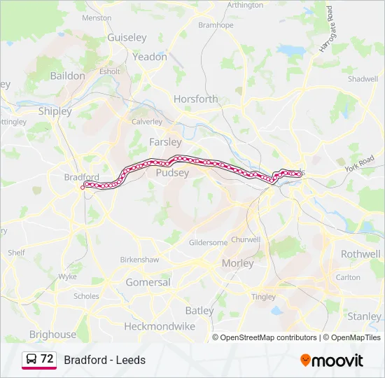 72 Bus Line Map
