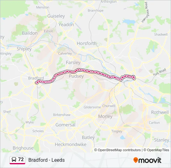 72 Bus Line Map