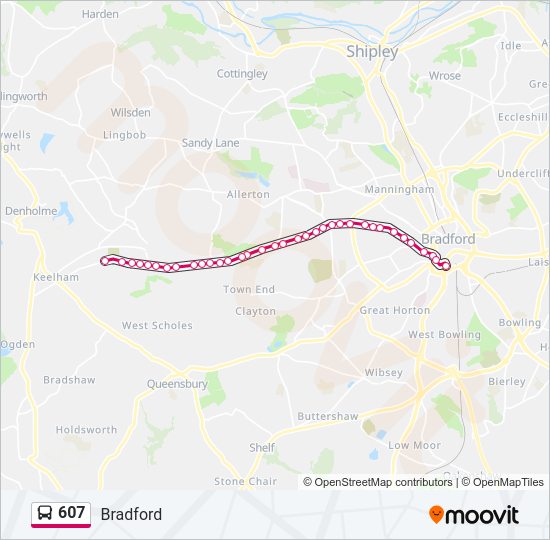 607 bus Line Map