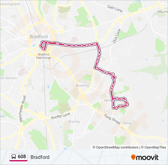 608 bus Line Map