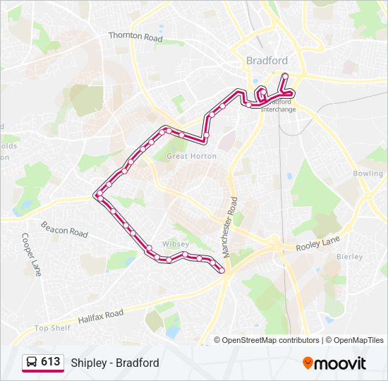613 Bus Line Map