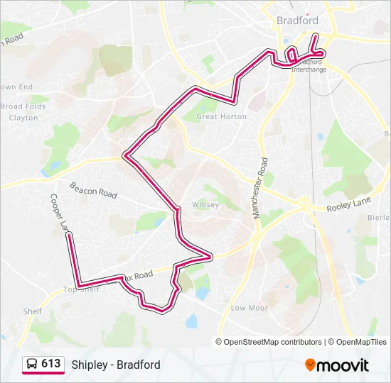 613 Bus Line Map